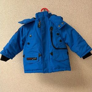 Canada WeatherGear Boys‎ Baby Size 12M Blue Parka Insulated hooded snow jacket